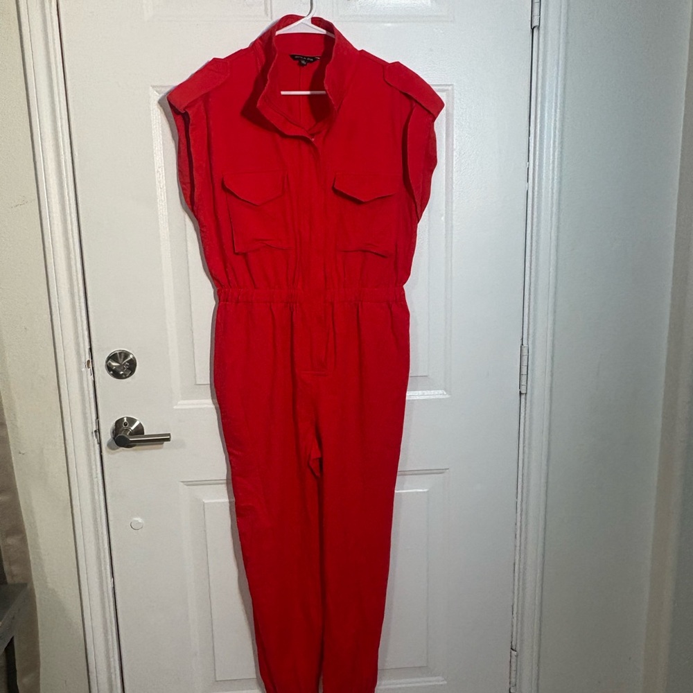 Red Sleeveless Jumpsuit - Picture 13 of 13